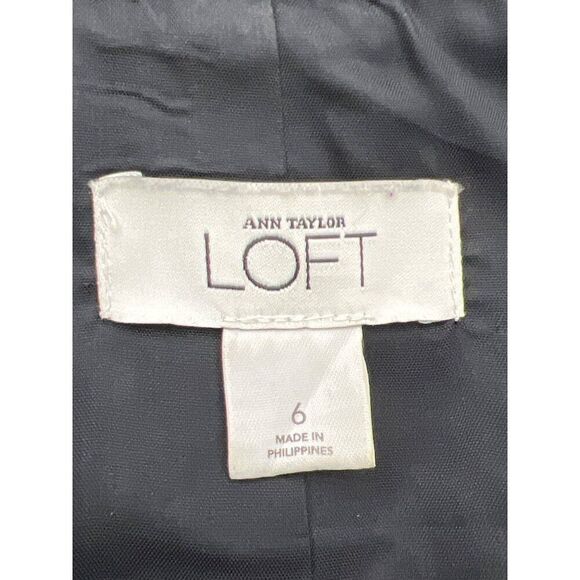 Ann Taylor Women Black Peter Pan Collar Cropped Three Button Jacket Size 6 - Picture 7 of 8